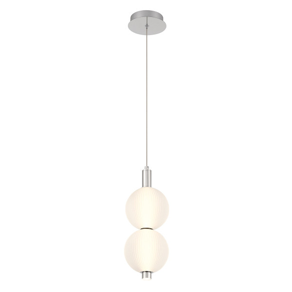 Lampa wisząca PALMAS polerowany nikiel-biała LED 1x20W 1266lm Quintiesse 836351