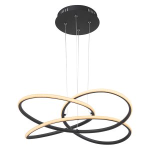 Lampa wisząca Panda LED metalowa czarna 38426 Lampa wisząca Panda LED metalowa czarna 38426
