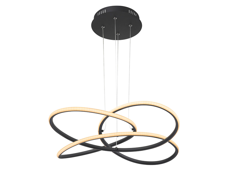 Lampa wisząca Panda LED metalowa czarna 38426