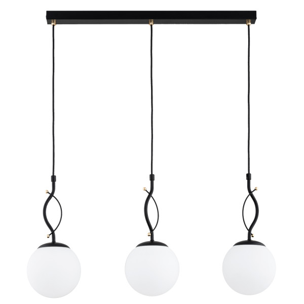 Lampa wisząca PANDA złote detale czarna 3xE14x10W wym:90x15x65cm IP20 Alfa 1018974