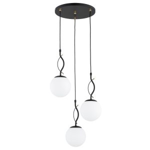 Lampa wisząca PANDA złote detale czarna 3xE14x10W wym:90x41x41cm IP20 Alfa 1019241 Lampa wisząca PANDA złote detale czarna 3xE14x10W wym:90x41x41cm IP20 Alfa 1019241