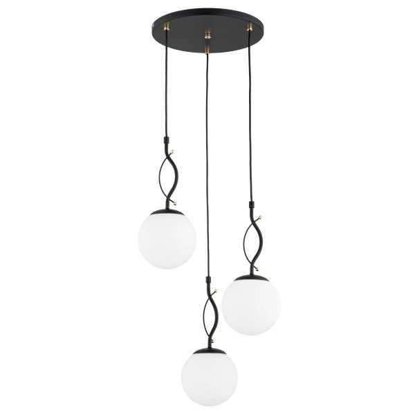 Lampa wisząca PANDA złote detale czarna 3xE14x10W wym:90x41x41cm IP20 Alfa 1019241