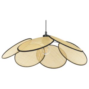 Lampa wisząca papierowy klosz naturalna z czarnym 142045 Lampa wisząca papierowy klosz naturalna z czarnym 142045