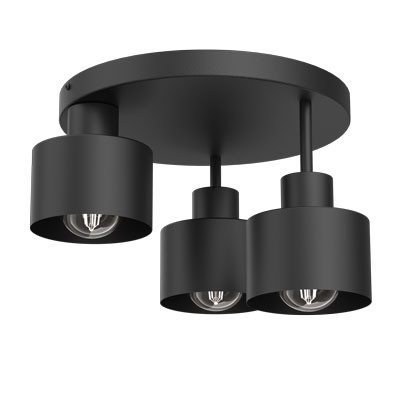 Lampa wisząca Parkla czarny mat 3xE27x15W wym:22,5x36x36cm IP20 Luminex 1030208