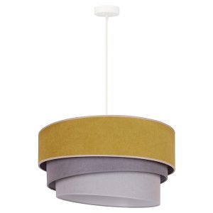 Lampa wisząca Pastell takninowa musztardowo-szara 333589 Lampa wisząca Pastell takninowa musztardowo-szara 333589