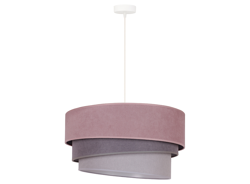 Lampa wisząca Pastell tkaninowa różowo-szara 333588
