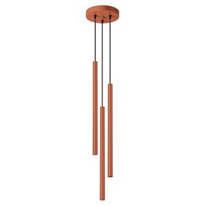 Lampa wisząca Pastelo 3-punktowa stalowa 104 cm czerwona 439163 Lampa wisząca Pastelo 3-punktowa stalowa 104 cm czerwona 439163