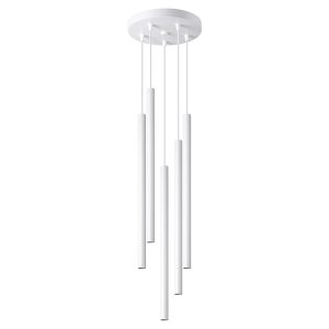 Lampa wisząca Pastelo 5-punktowa 110 cm stalowa biała 329012 Lampa wisząca Pastelo 5-punktowa 110 cm stalowa biała 329012