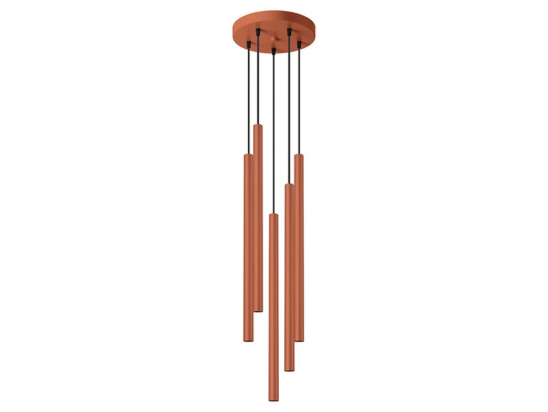Lampa wisząca Pastelo 5-punktowa stalowa 104 cm czerwona 439164