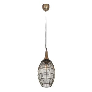 Lampa wisząca patyna-złota-czarna SORAYA 1xE27x10W wym: 150x26x26 cm Trio 841571 Lampa wisząca patyna-złota-czarna SORAYA 1xE27x10W wym: 150x26x26 cm Trio 841571