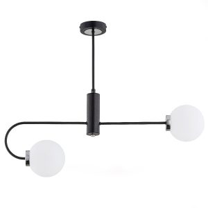 Lampa wisząca PERLA asymetryczna czarna 2xE14x10W wym:58x75x14cm IP20 Alfa 1019419 Lampa wisząca PERLA asymetryczna czarna 2xE14x10W wym:58x75x14cm IP20 Alfa 1019419
