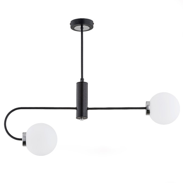 Lampa wisząca PERLA asymetryczna czarna 2xE14x10W wym:58x75x14cm IP20 Alfa 1019419