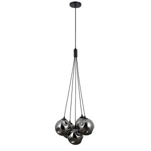 Lampa wisząca Perlos grafitowe kule czarny mat 5xG9x5W IP20 Italux 1019408