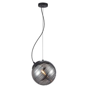 Lampa wisząca Perona metalowo-szklana czarno-grafitowa 209809