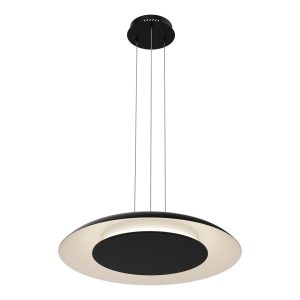 Lampa wisząca PIATTINO czarna LED 1x30W Odcienie bieli 2050lm Milagro 836046