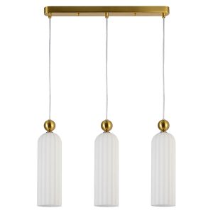 Lampa wisząca Piega 3-punktowa szklana złoto-biała 57297 Lampa wisząca Piega 3-punktowa szklana złoto-biała 57297