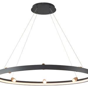 Lampa wisząca Pignano LED ze ściemniaczem czarna 594815