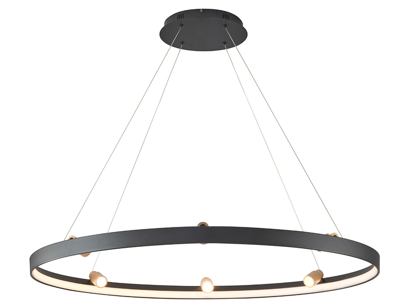 Lampa wisząca Pignano LED ze ściemniaczem czarna 594815