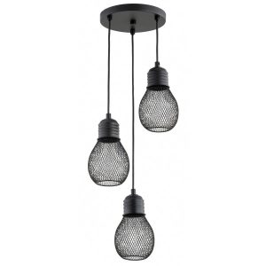 Lampa wisząca PIKOLO siateczkowe klosze czarna 3xE14x10W IP20 Alfa 1018988