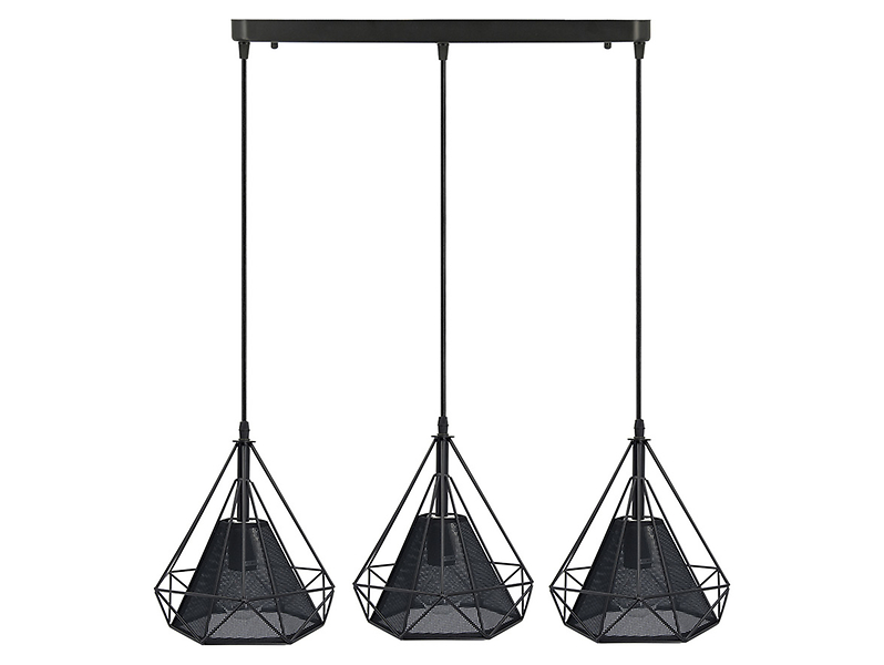 Lampa wisząca Piramida 3-punktowa metalowa czarna 36501