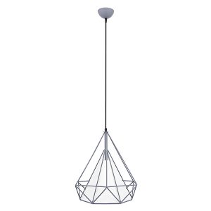 Lampa wisząca Piramida tkaninowa biało-szara 41626