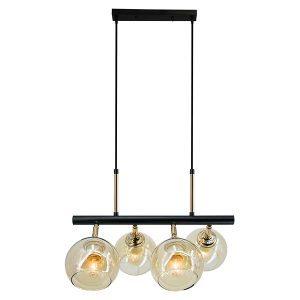 Lampa wisząca Piran 4-punktowa metalowa czarno-złota 1077799