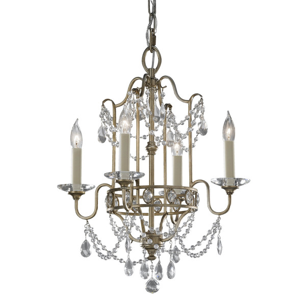 Lampa wisząca płatki srebra Gianna 4xE14x60W wym: 206,5x41,3x41,3 cm Feiss 847382