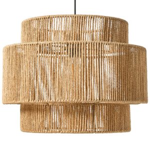 Lampa wisząca pleciona podstawa matowa żyrandol ze sznurków naturalna 793536 Lampa wisząca pleciona podstawa matowa żyrandol ze sznurków naturalna 793536