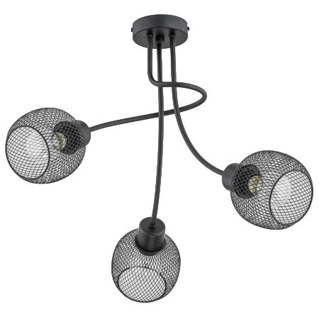 Lampa wisząca PLENA czarna 3xE27x15W wym:45x46x48cm IP20 Alfa 1030199