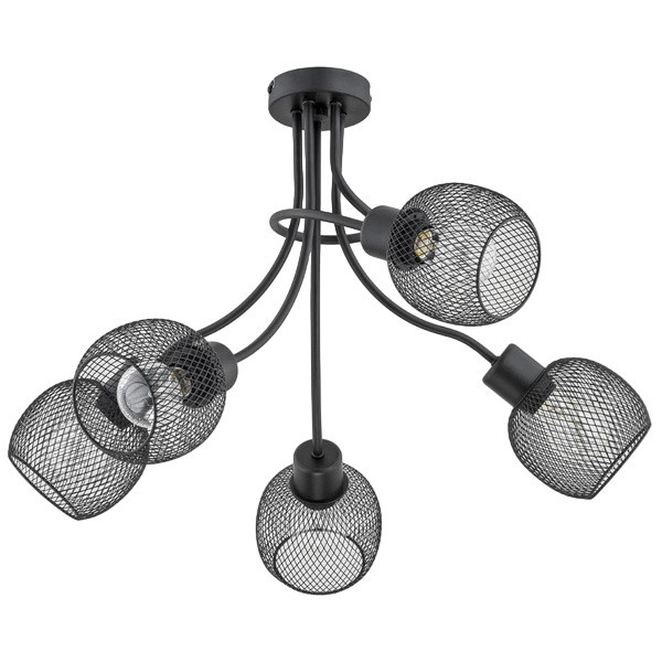Lampa wisząca PLENA czarna 5xE27x15W wym:45x57x55cm IP20 Alfa 1030176