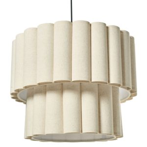 Lampa wisząca podstawa matowa żyrandol z tkaniny jasny beż 793432 Lampa wisząca podstawa matowa żyrandol z tkaniny jasny beż 793432