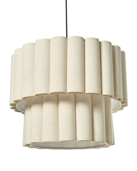 Lampa wisząca podstawa matowa żyrandol z tkaniny jasny beż 793432