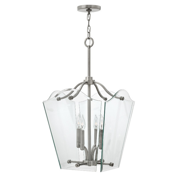 Lampa wisząca polerowany antyczny nikiel Wingate 4xE14x60W Hinkley 854713