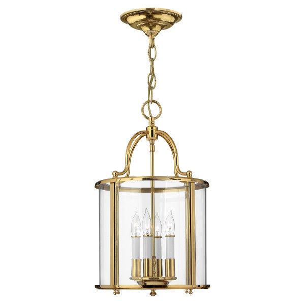 Lampa wisząca polerowany mosiądz Gentry 4xE14x60W wym: 49x30x30 cm Hinkley 852302