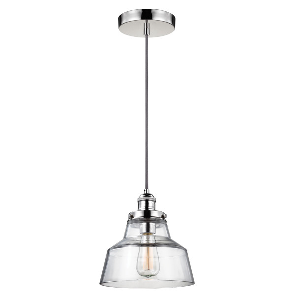 Lampa wisząca polerowany nikiel Baskin 1xE27x60W Feiss 850350