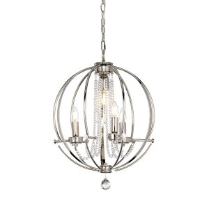 Lampa wisząca polerowany nikiel Cassie 3xE14x60W Elstead 850996 Lampa wisząca polerowany nikiel Cassie 3xE14x60W Elstead 850996