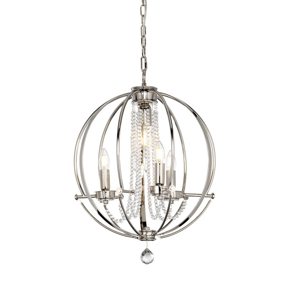 Lampa wisząca polerowany nikiel Cassie 3xE14x60W Elstead 850996