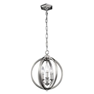 Lampa wisząca polerowany nikiel Corinne 3xE14x60W Feiss 849487