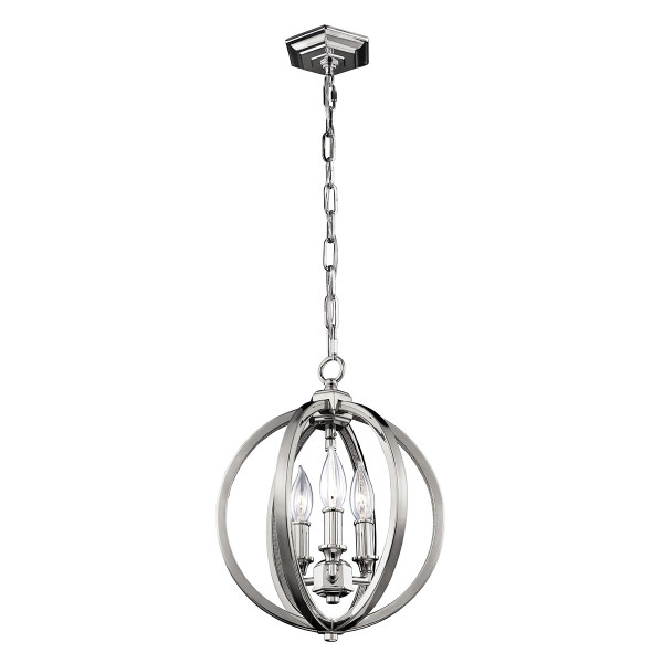 Lampa wisząca polerowany nikiel Corinne 3xE14x60W Feiss 849487
