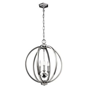 Lampa wisząca polerowany nikiel Corinne 3xE14x60W Feiss 849148