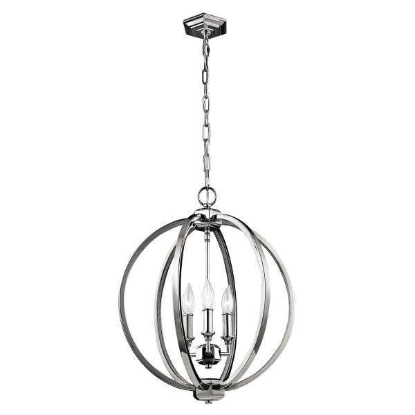 Lampa wisząca polerowany nikiel Corinne 3xE14x60W Feiss 849148
