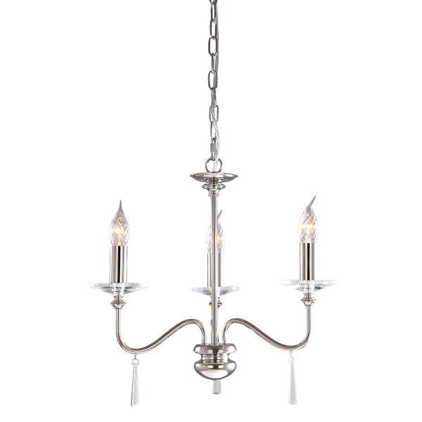 Lampa wisząca polerowany nikiel Finsbury Park 3xE14x60W Elstead 847477