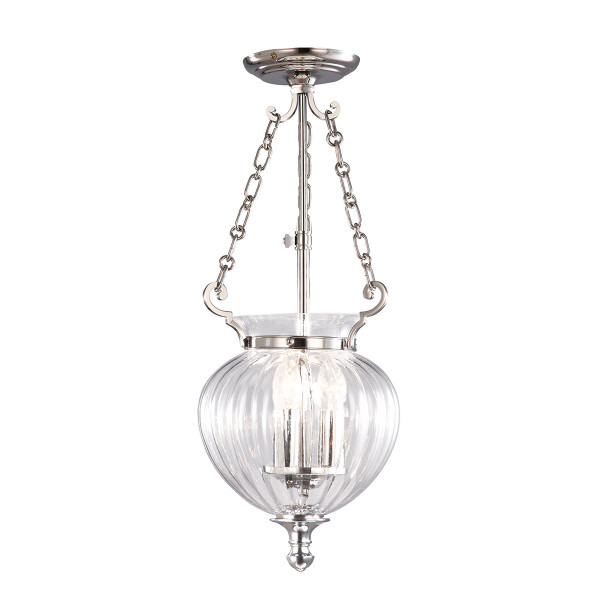 Lampa wisząca polerowany nikiel Finsbury Park 3xE14x60W Elstead 847464