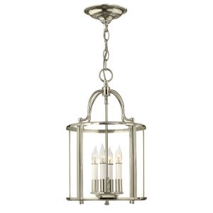 Lampa wisząca polerowany nikiel Gentry 4xE14x60W wym: 49x30x30 cm Hinkley 852781
