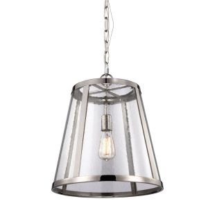 Lampa wisząca polerowany nikiel Harrow 1xE27x60W Feiss 849456