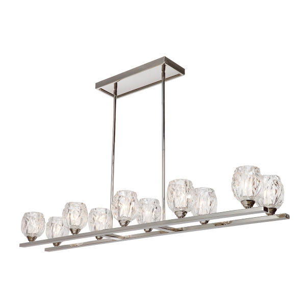 Lampa wisząca polerowany nikiel Rubin 10xG9x3W Feiss 849433