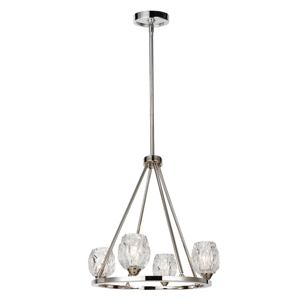Lampa wisząca polerowany nikiel Rubin 4xG9x3W wym: 199,2x53,7x53,7 cm Feiss 849261