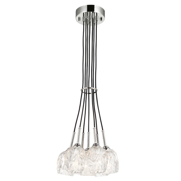 Lampa wisząca polerowany nikiel Rubin 7xG9x3W wym: 457,2x33,3x33,3 cm Feiss 849281