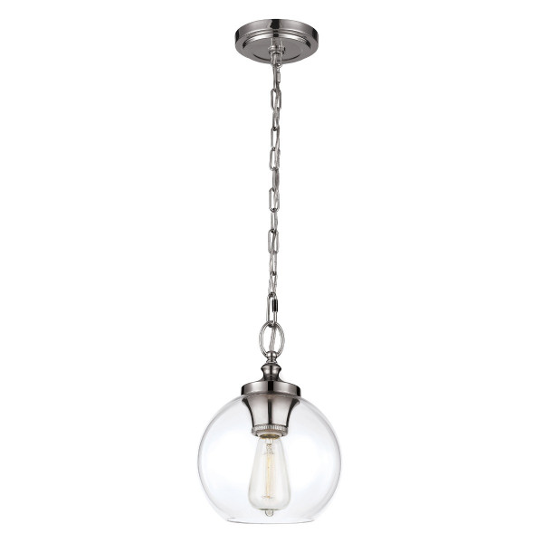 Lampa wisząca polerowany nikiel Tabby 1xE27x60W Feiss 850273