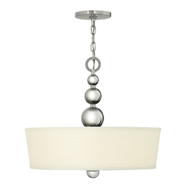 Lampa wisząca polerowany nikiel Zelda 3xE27x60W wym: 47x51x51 cm Hinkley 852192